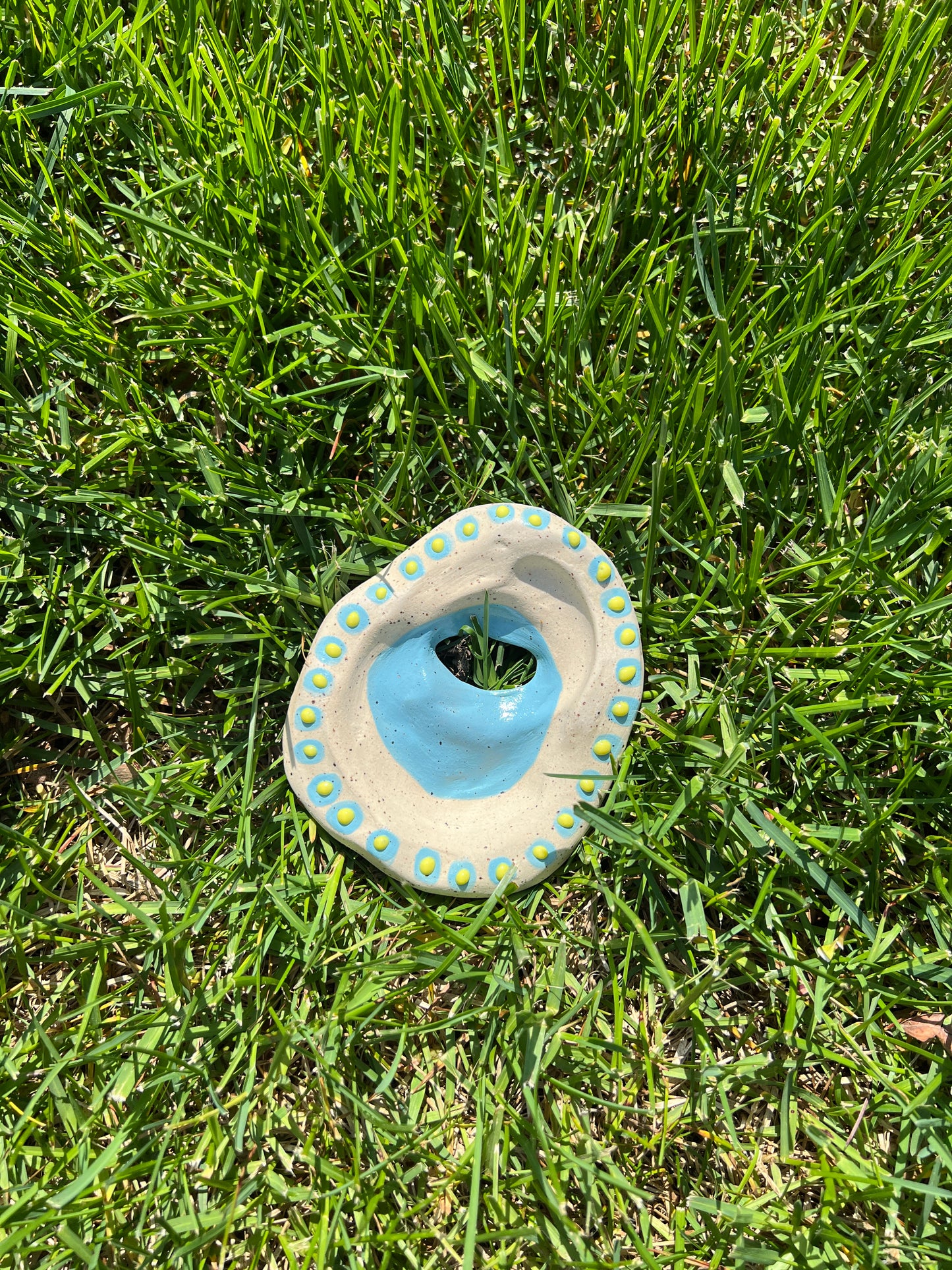 Asymmetrical Slit Gloopy Stone Dish