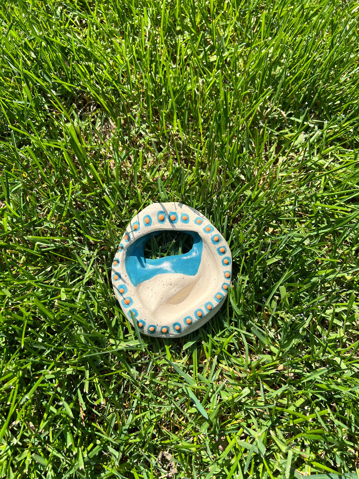 Asymmetrical Slit Gloopy Stone Dish