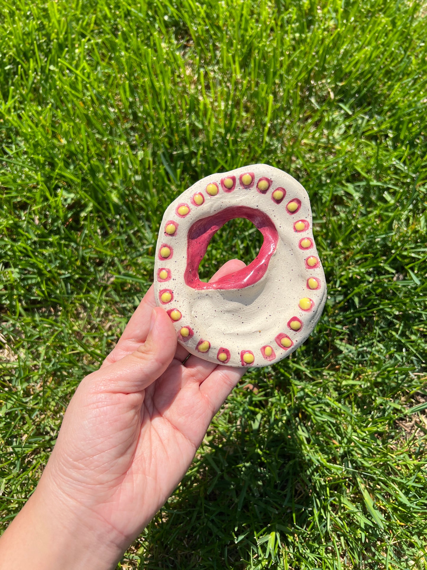 Asymmetrical Slit Gloopy Stone Dish