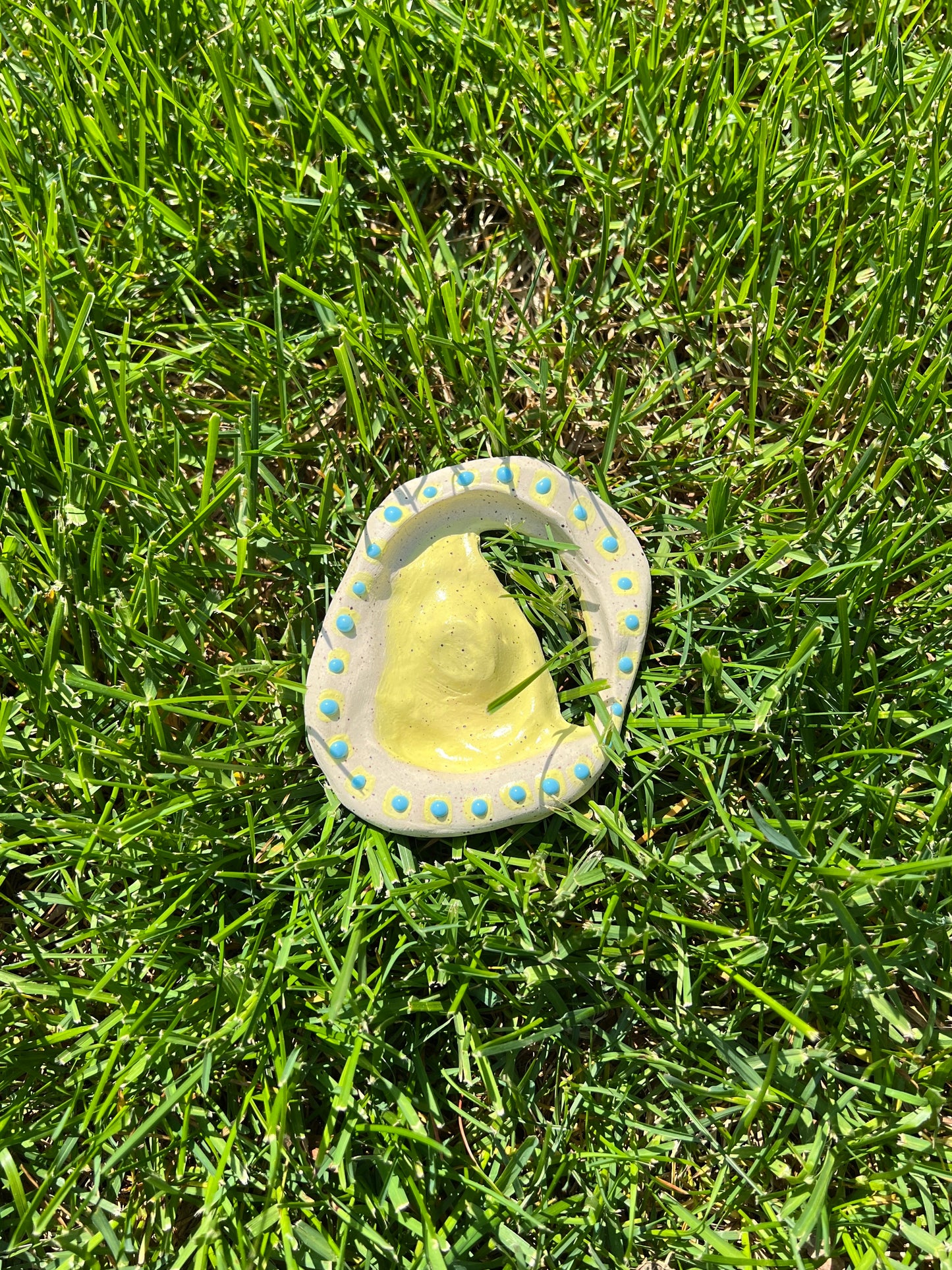 Asymmetrical Slit Gloopy Stone Dish