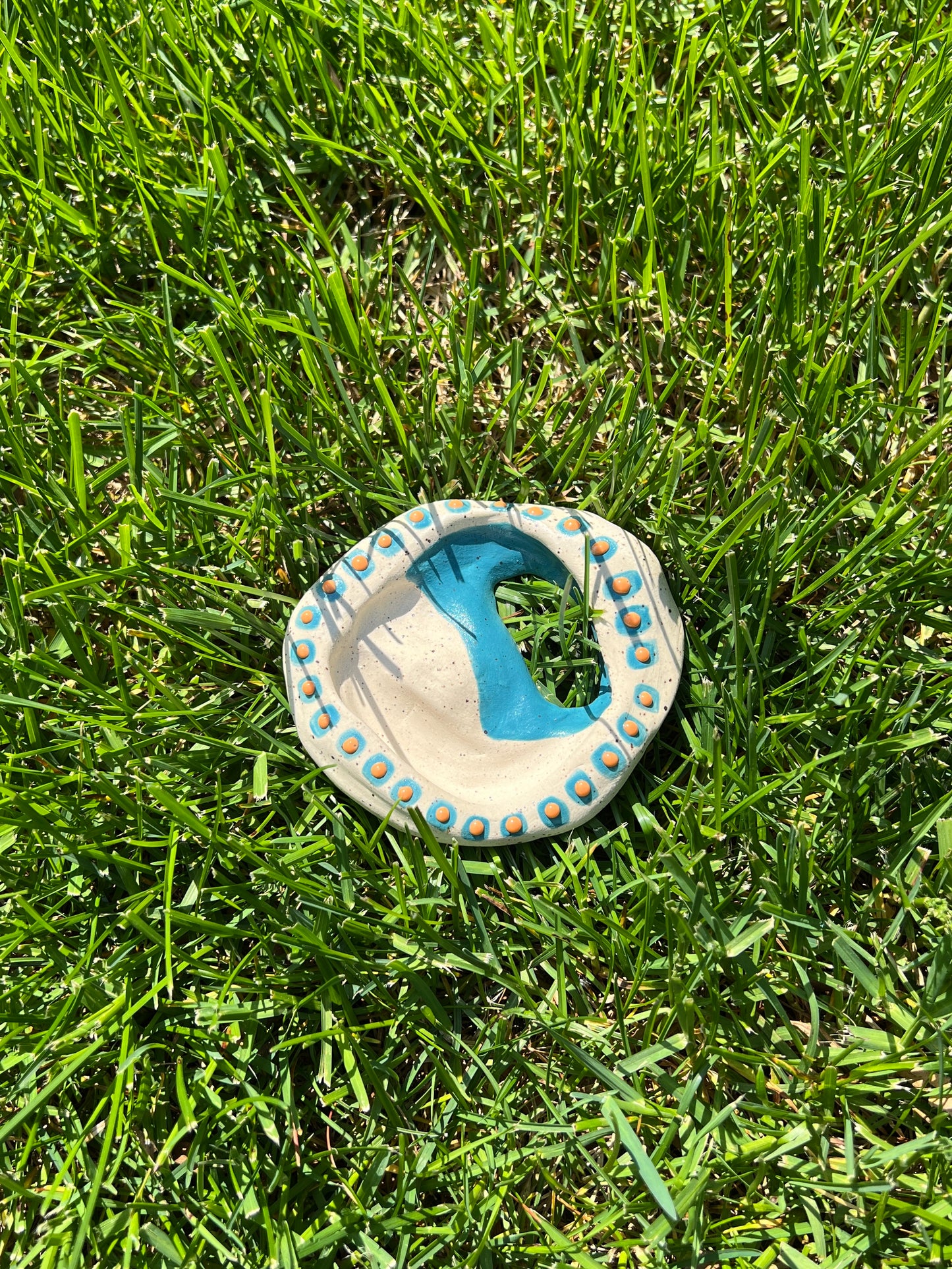 Asymmetrical Slit Gloopy Stone Dish