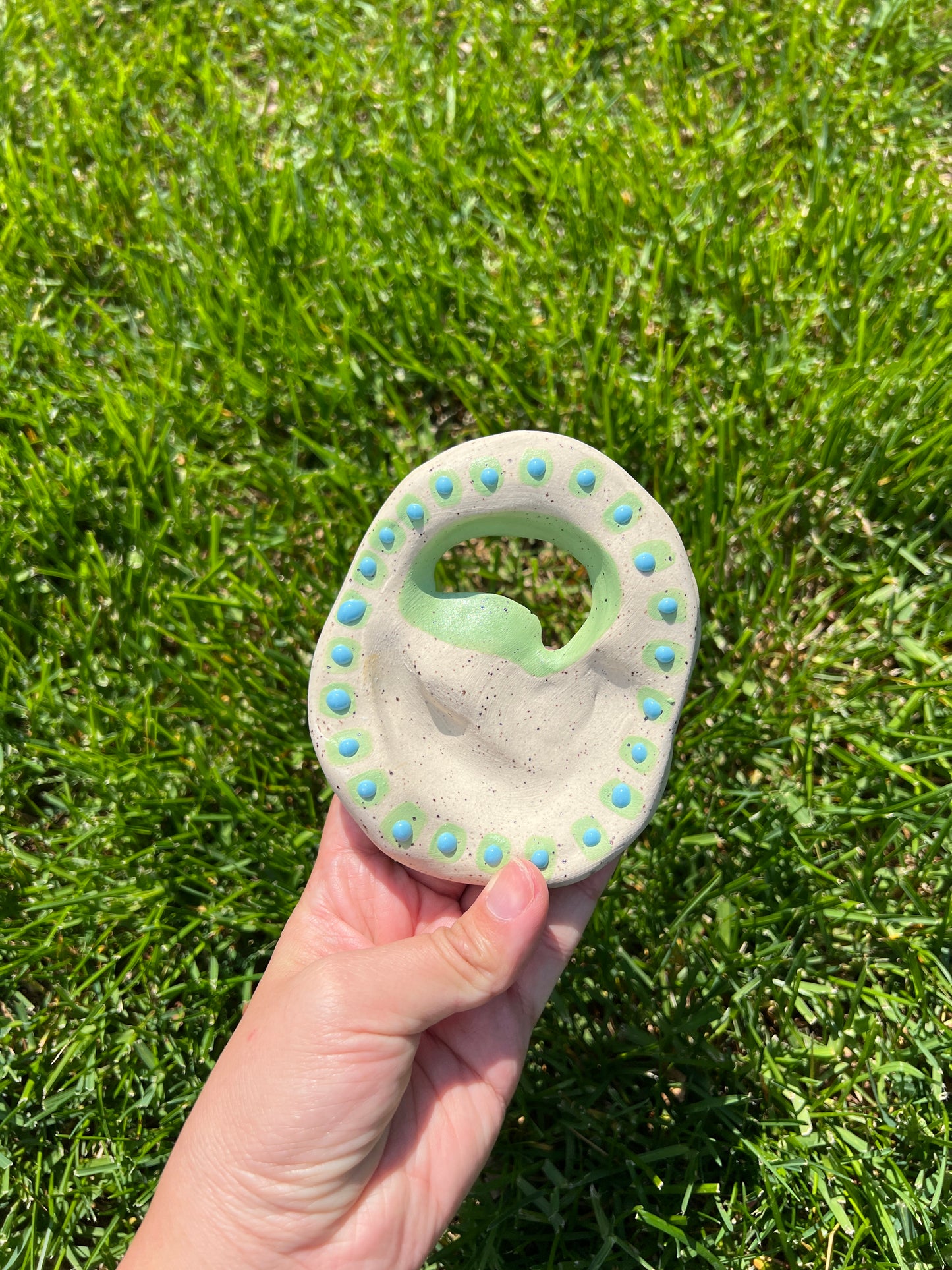 Asymmetrical Slit Gloopy Stone Dish