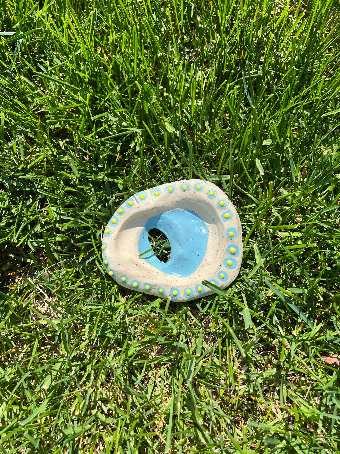 Asymmetrical Slit Gloopy Stone Dish