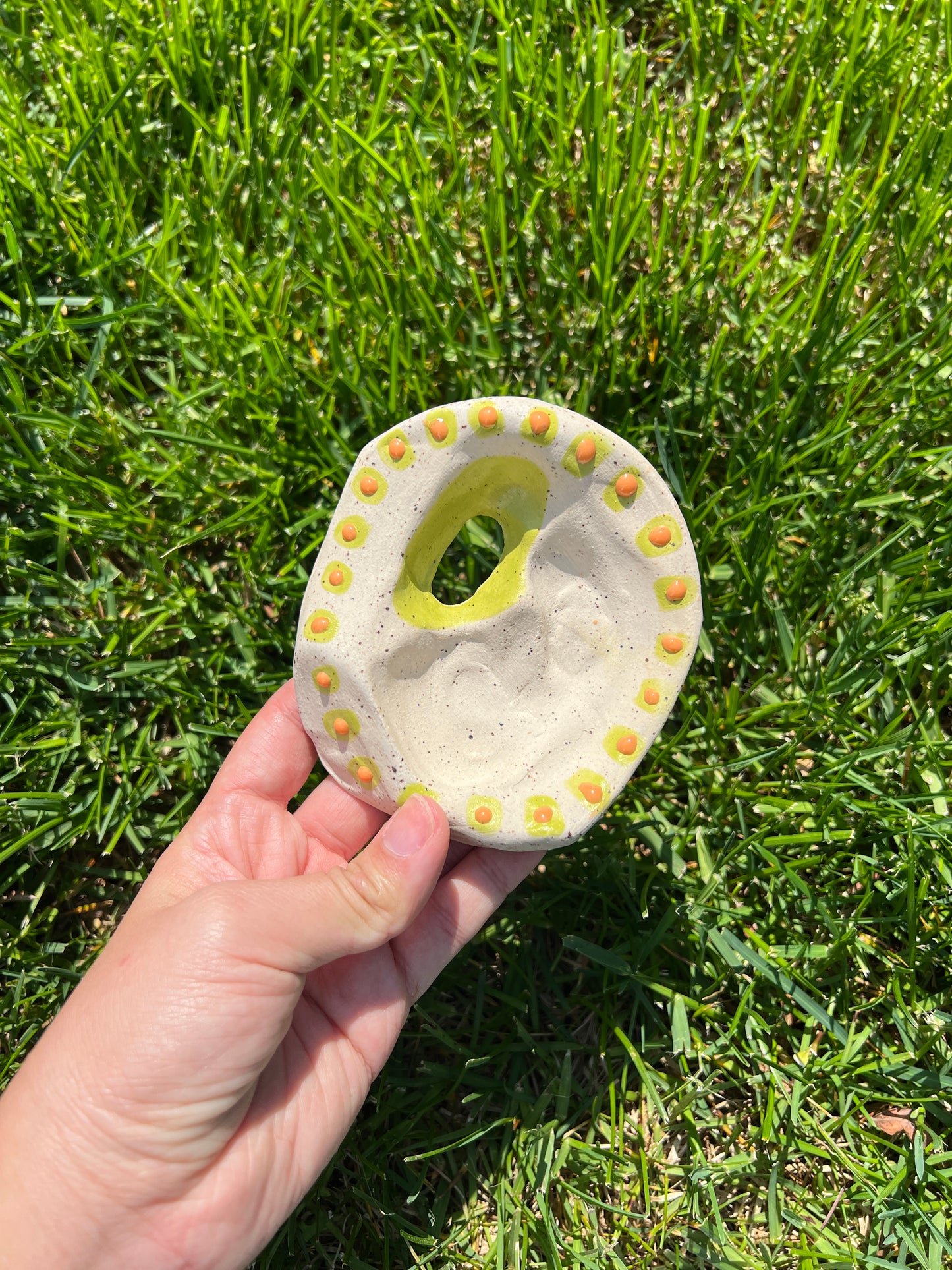 Asymmetrical Slit Gloopy Stone Dish