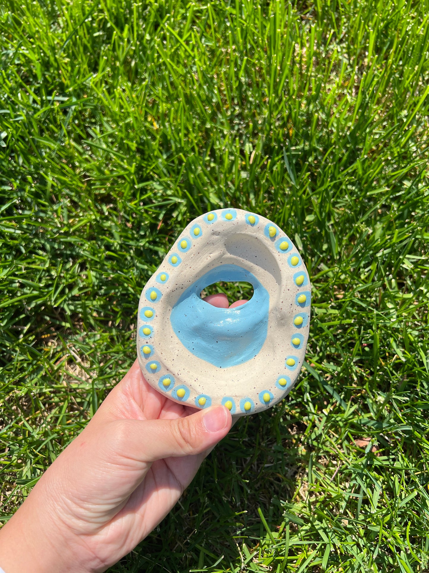 Asymmetrical Slit Gloopy Stone Dish
