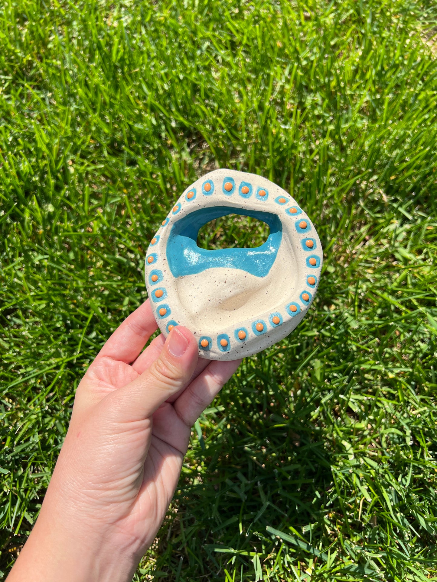 Asymmetrical Slit Gloopy Stone Dish