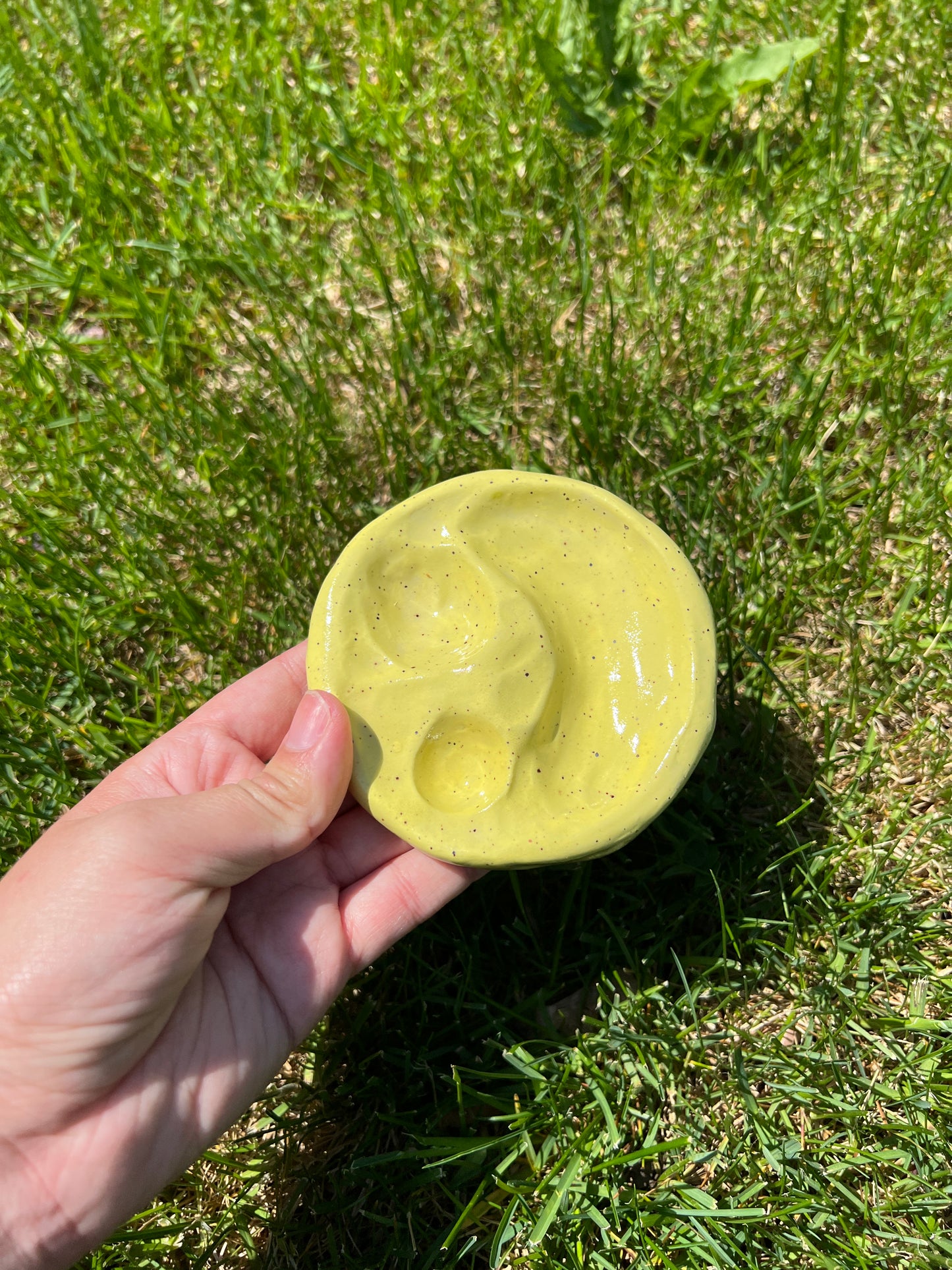 Circular Carved Stone Dish