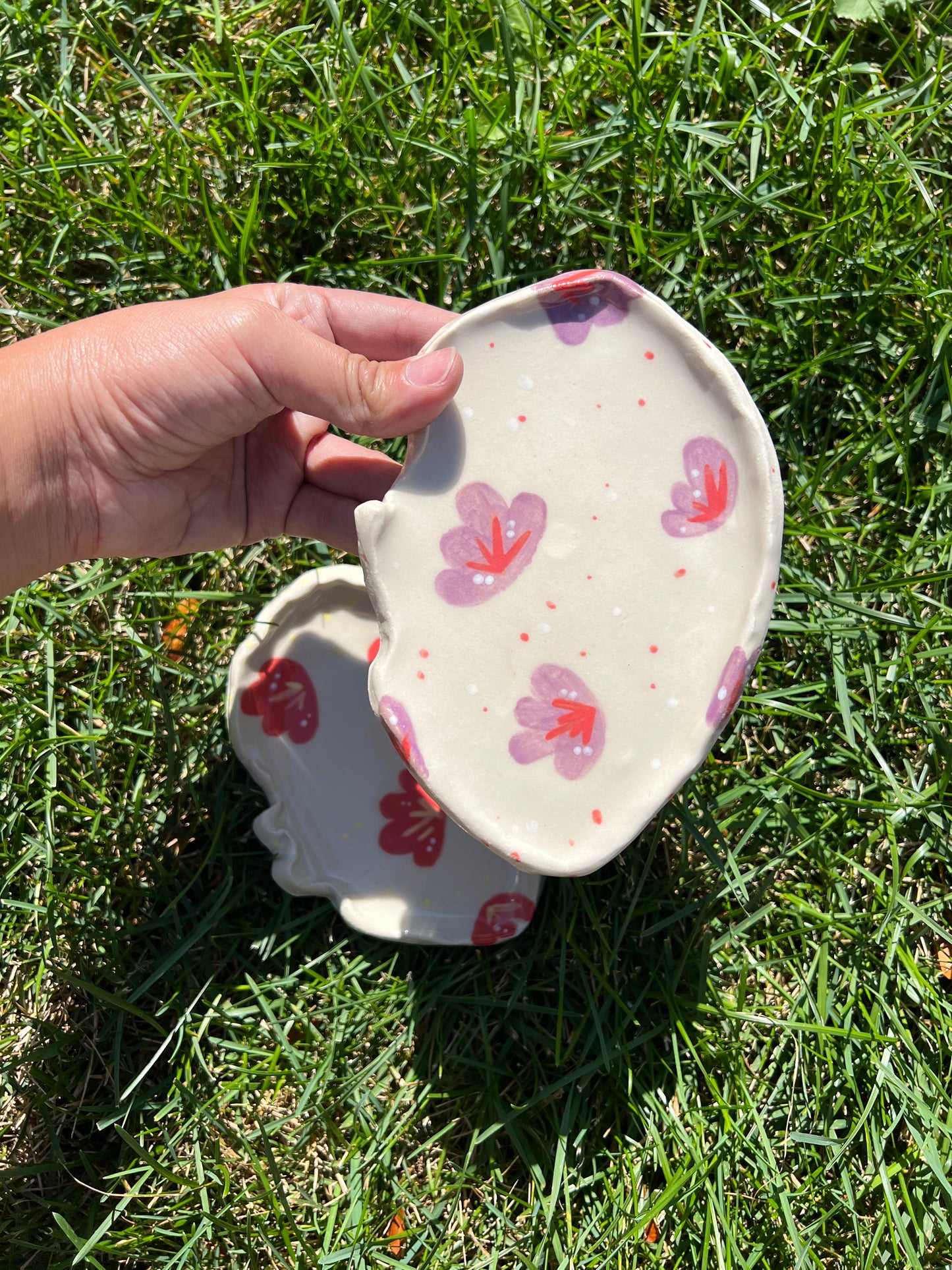 Purple Peony Oyster Plate