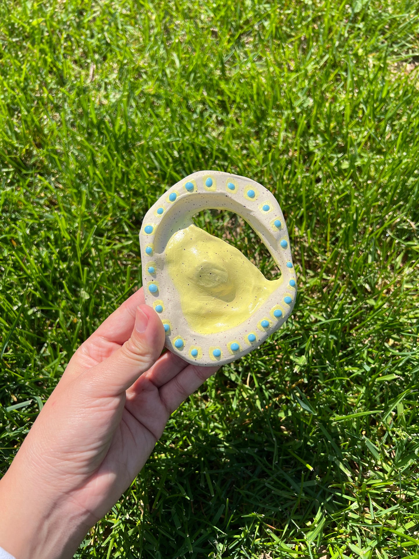 Asymmetrical Slit Gloopy Stone Dish