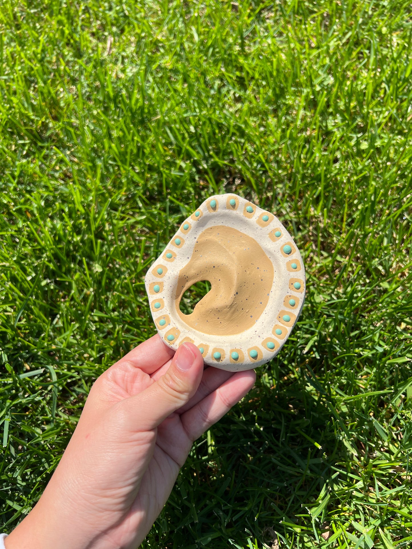 Asymmetrical Slit Gloopy Stone Dish