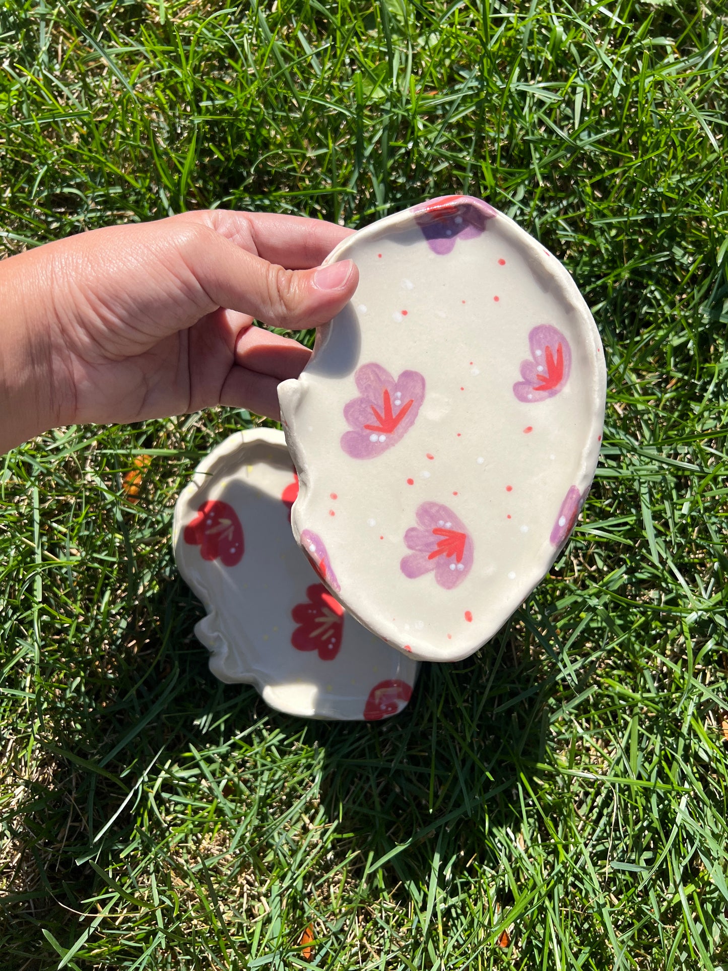 Purple Peony Oyster Plate