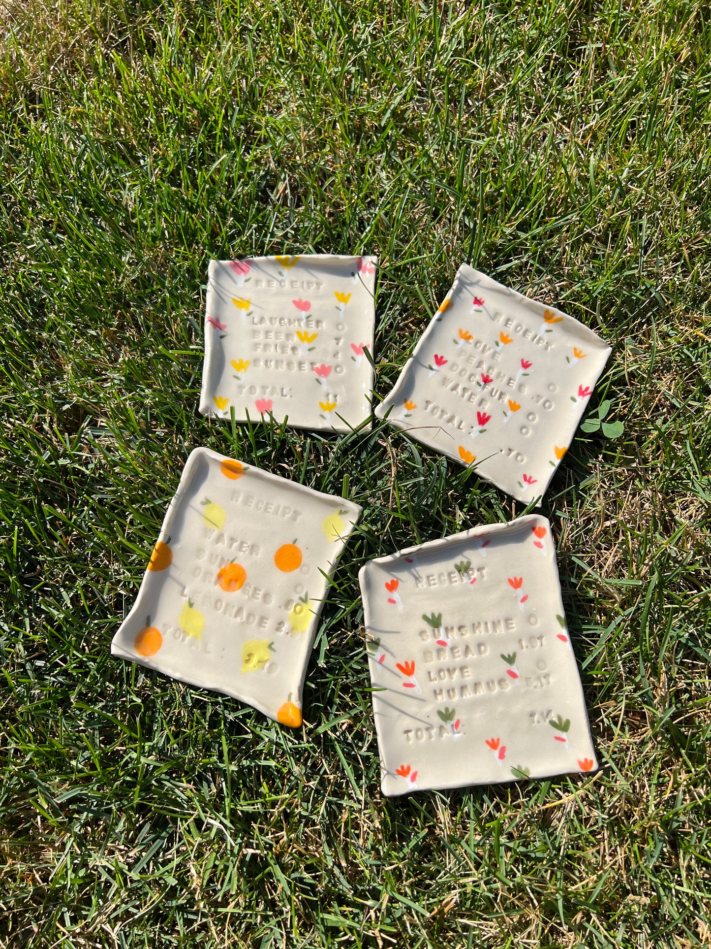 Fries, Beer, Sunset & Laughter Tulip Receipt Dish