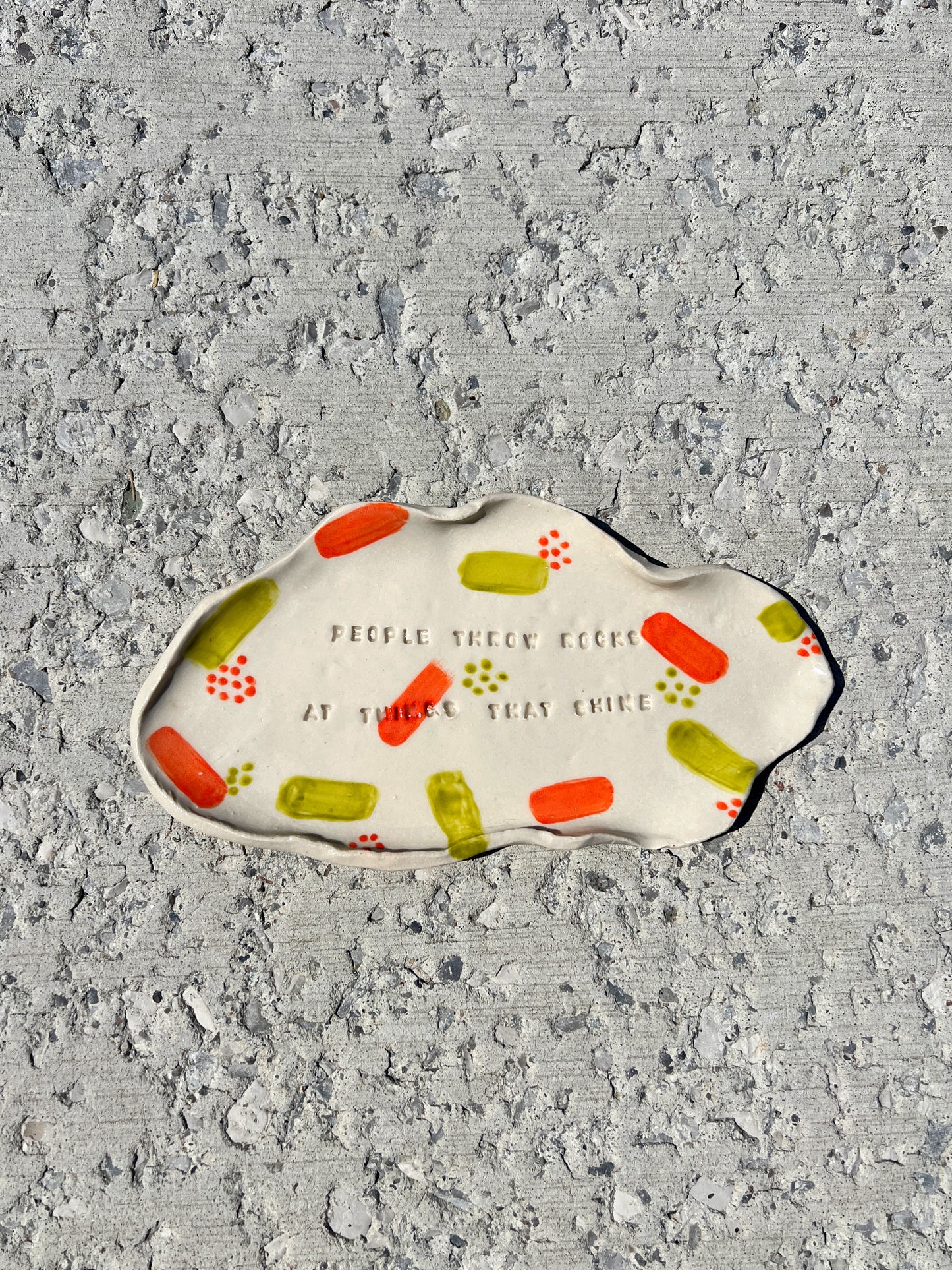 People Throw Rocks At Things That Shine Plate