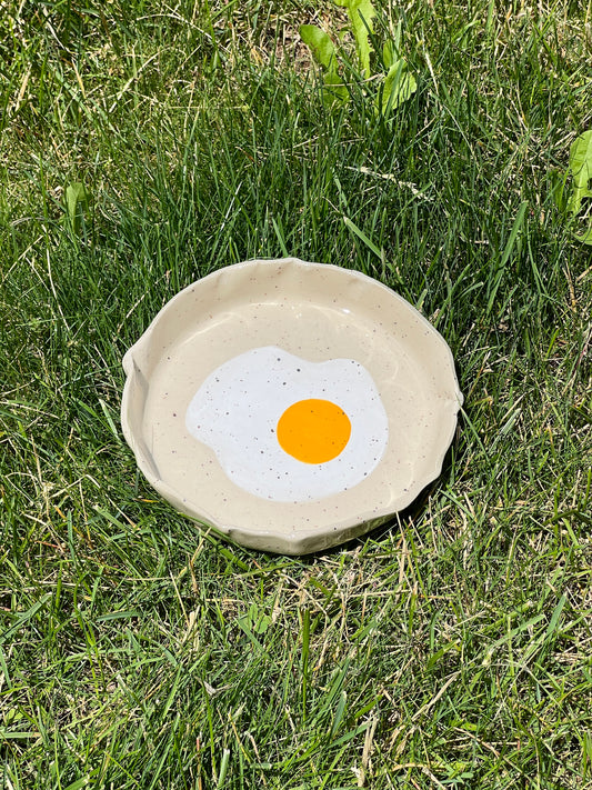 Speckled Sunny-Side Egg Plate