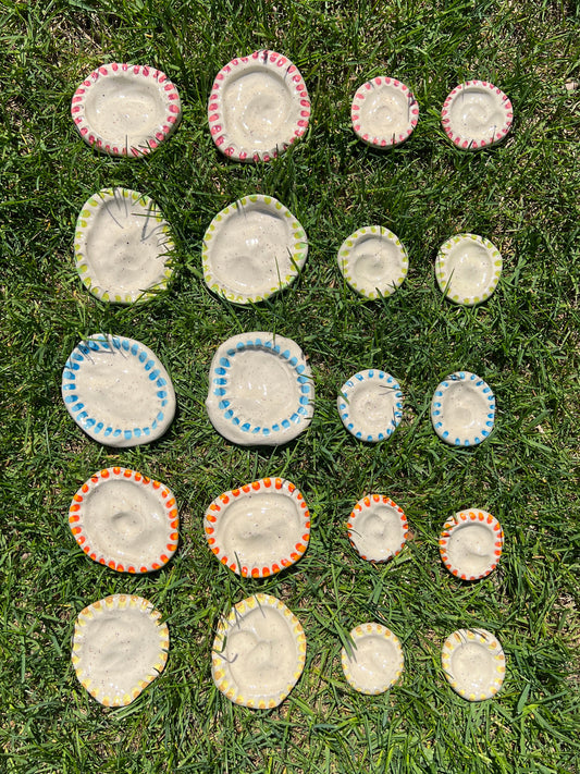 Grooved Blotchy Spotted Dish Matching Set