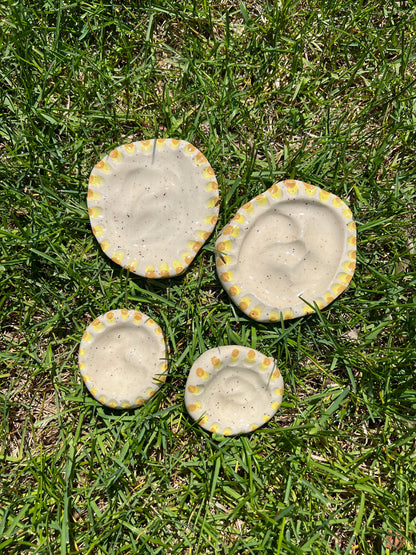 Grooved Blotchy Spotted Dish Matching Set