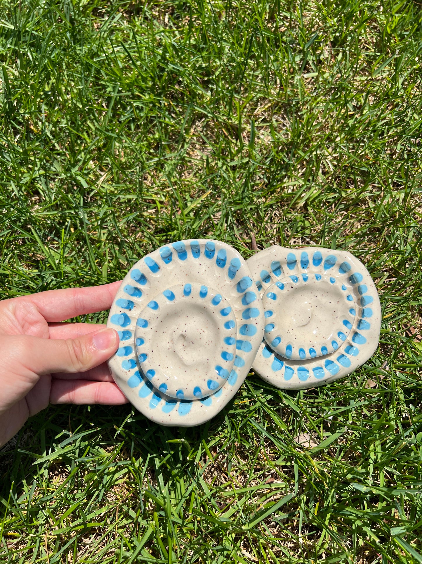 Grooved Blotchy Spotted Dish Matching Set