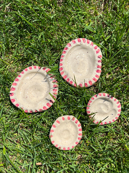 Grooved Blotchy Spotted Dish Matching Set