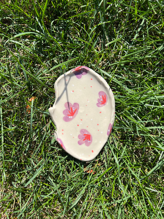 Purple Peony Oyster Plate