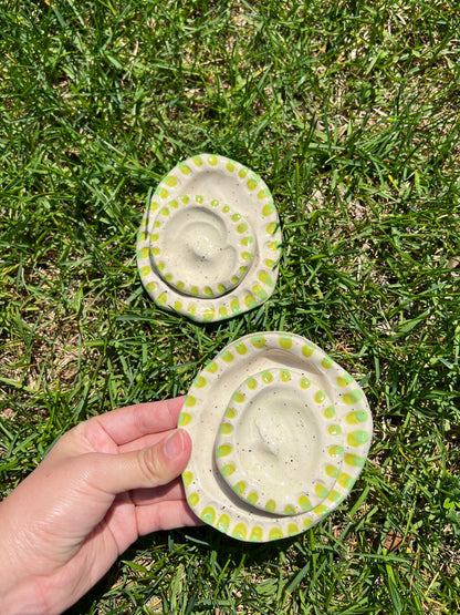 Grooved Blotchy Spotted Dish Matching Set