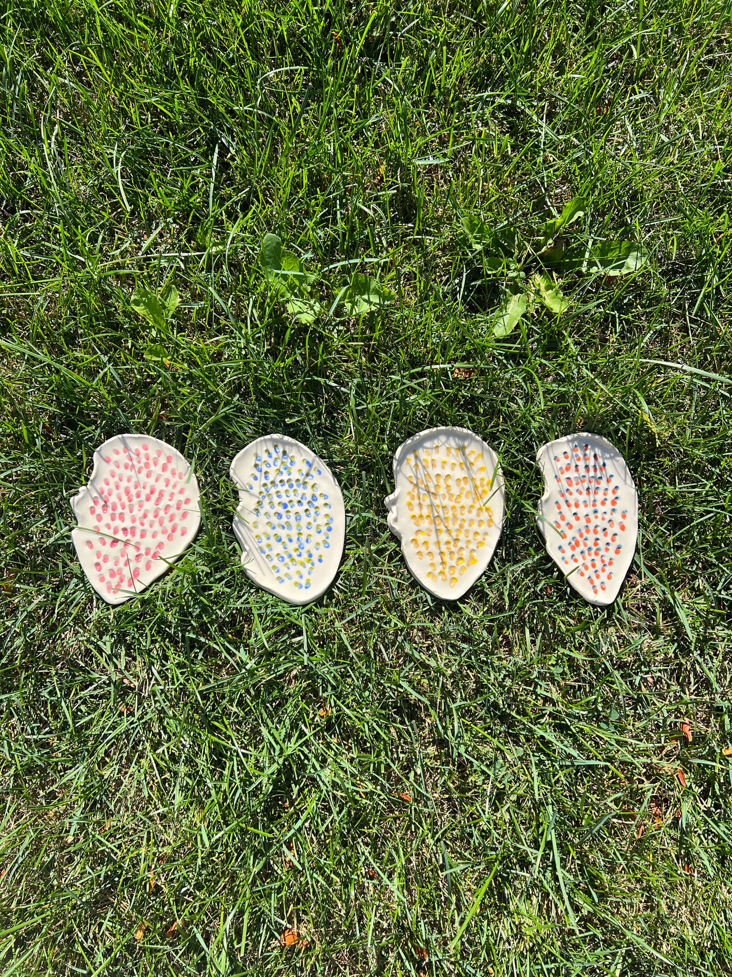 Blue Green Trypopholia Oyster Plate