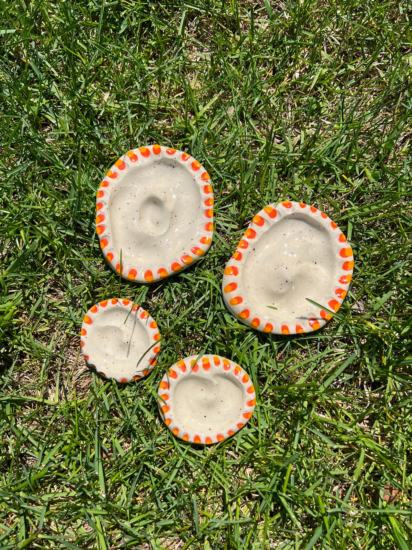 Grooved Blotchy Spotted Dish Matching Set