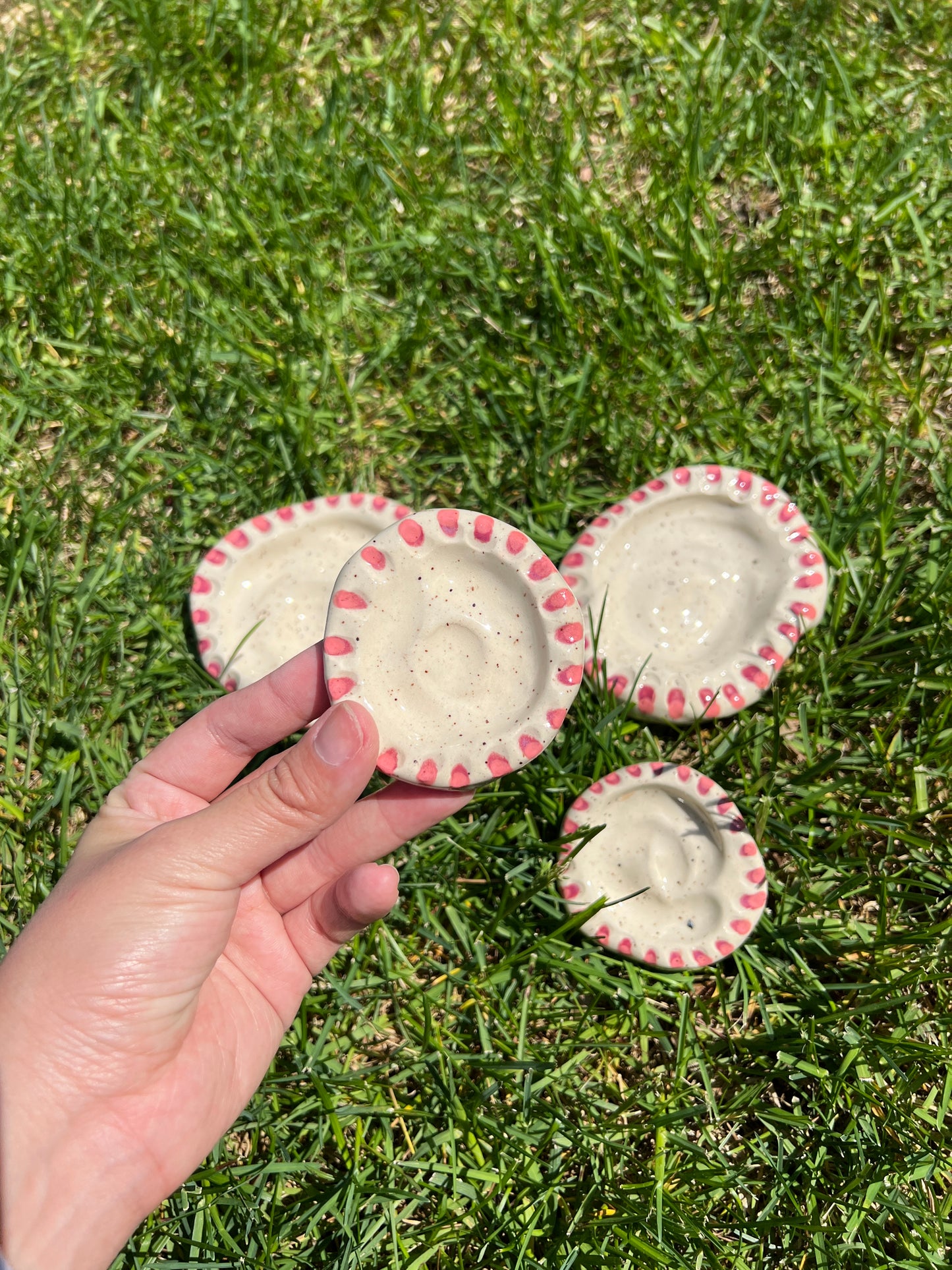 Grooved Blotchy Spotted Dish Matching Set