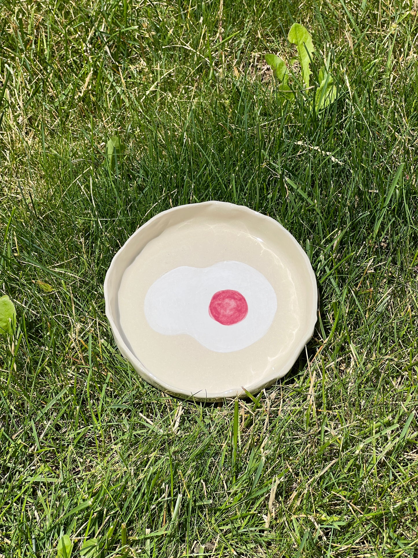 Rosey Sunny-side Up Egg Plate