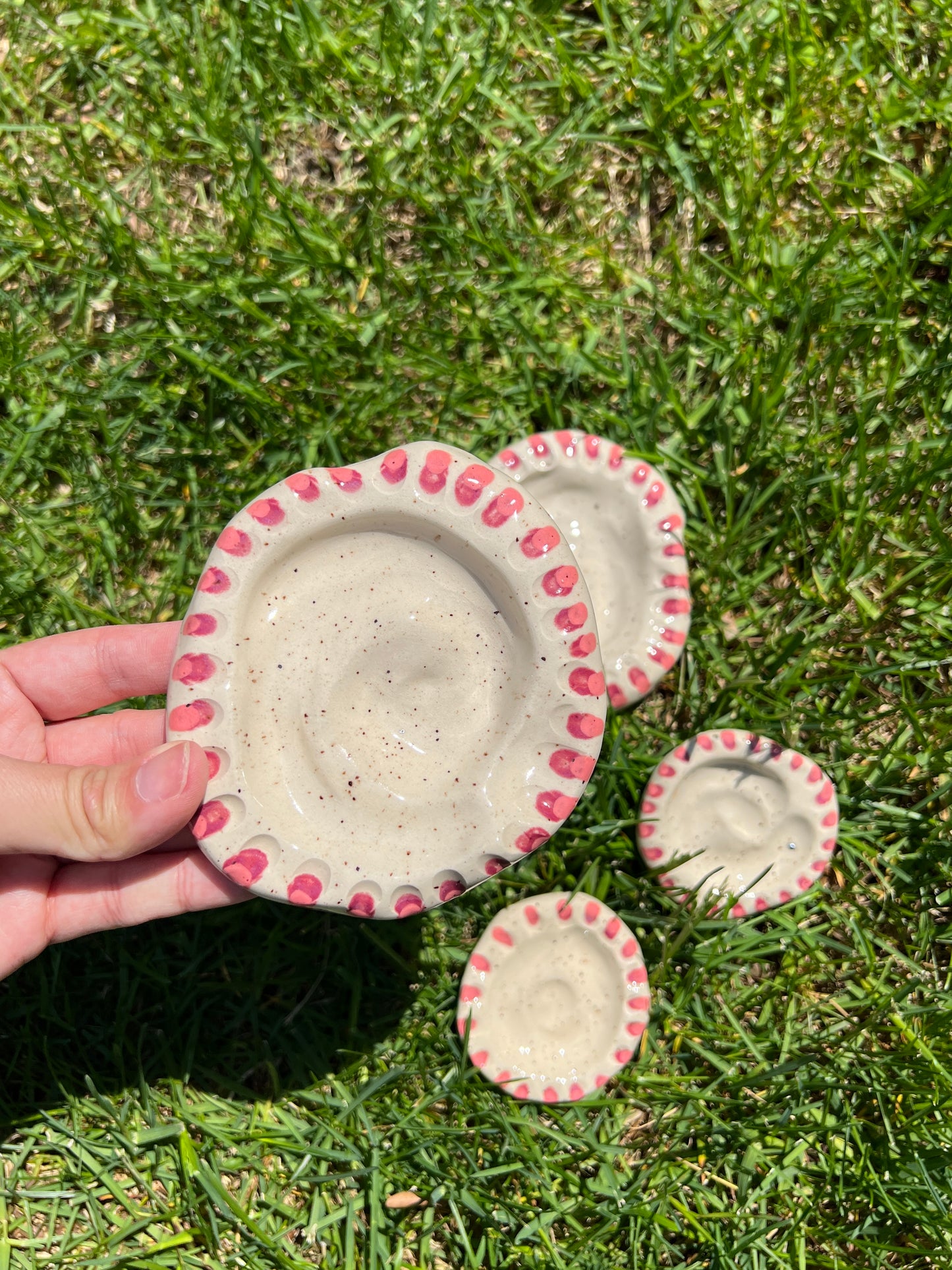 Grooved Blotchy Spotted Dish Matching Set