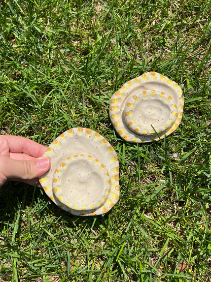 Grooved Blotchy Spotted Dish Matching Set