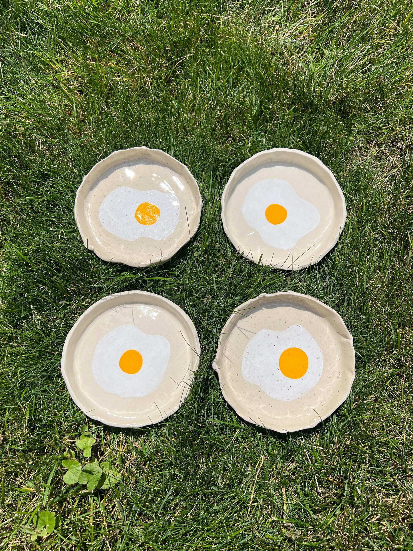 Speckled Sunny-Side Egg Plate