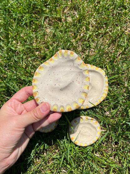 Grooved Blotchy Spotted Dish Matching Set