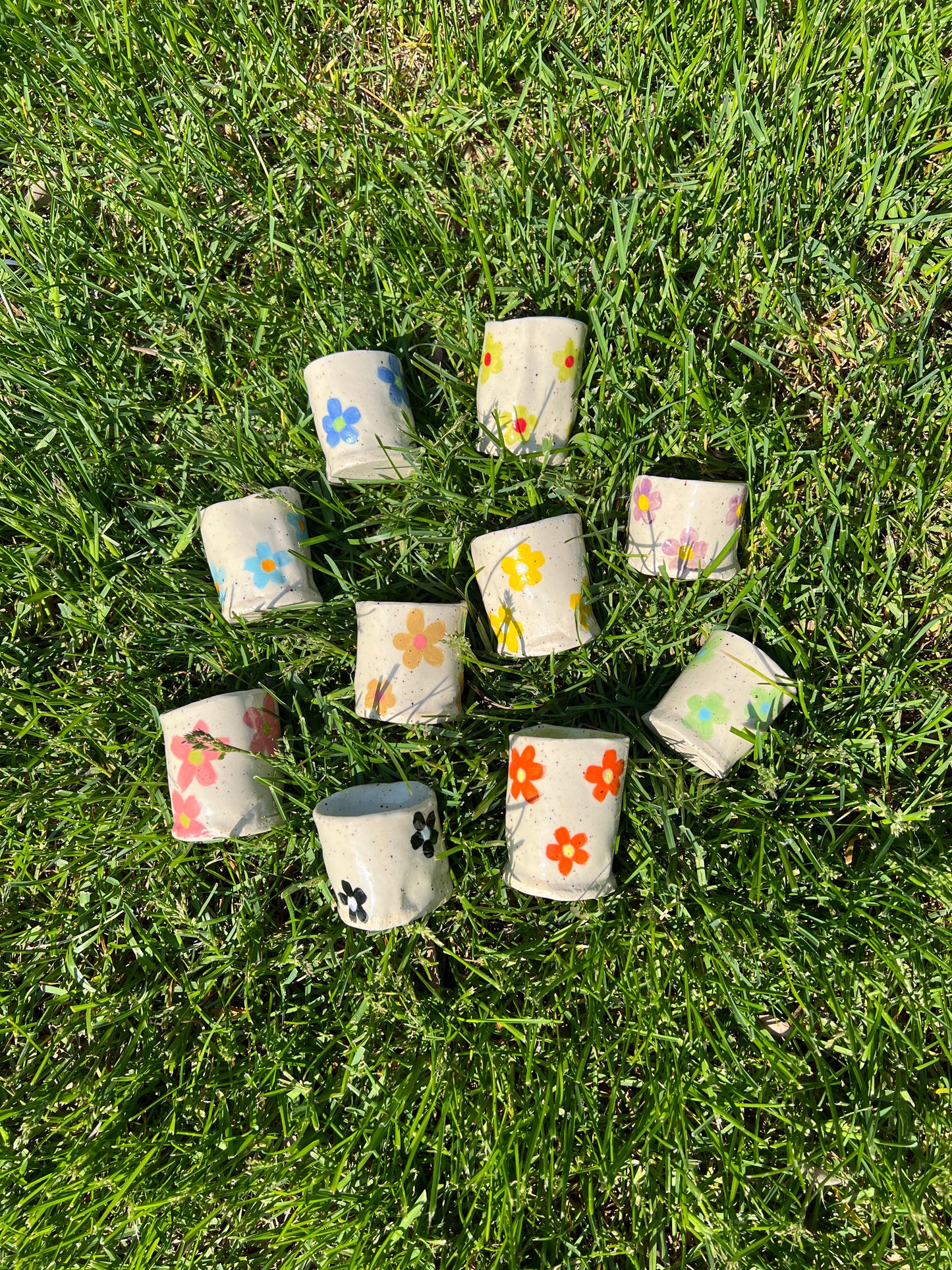 Flowery Shot Glasses