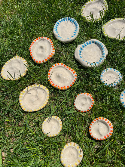 Grooved Blotchy Spotted Dish Matching Set