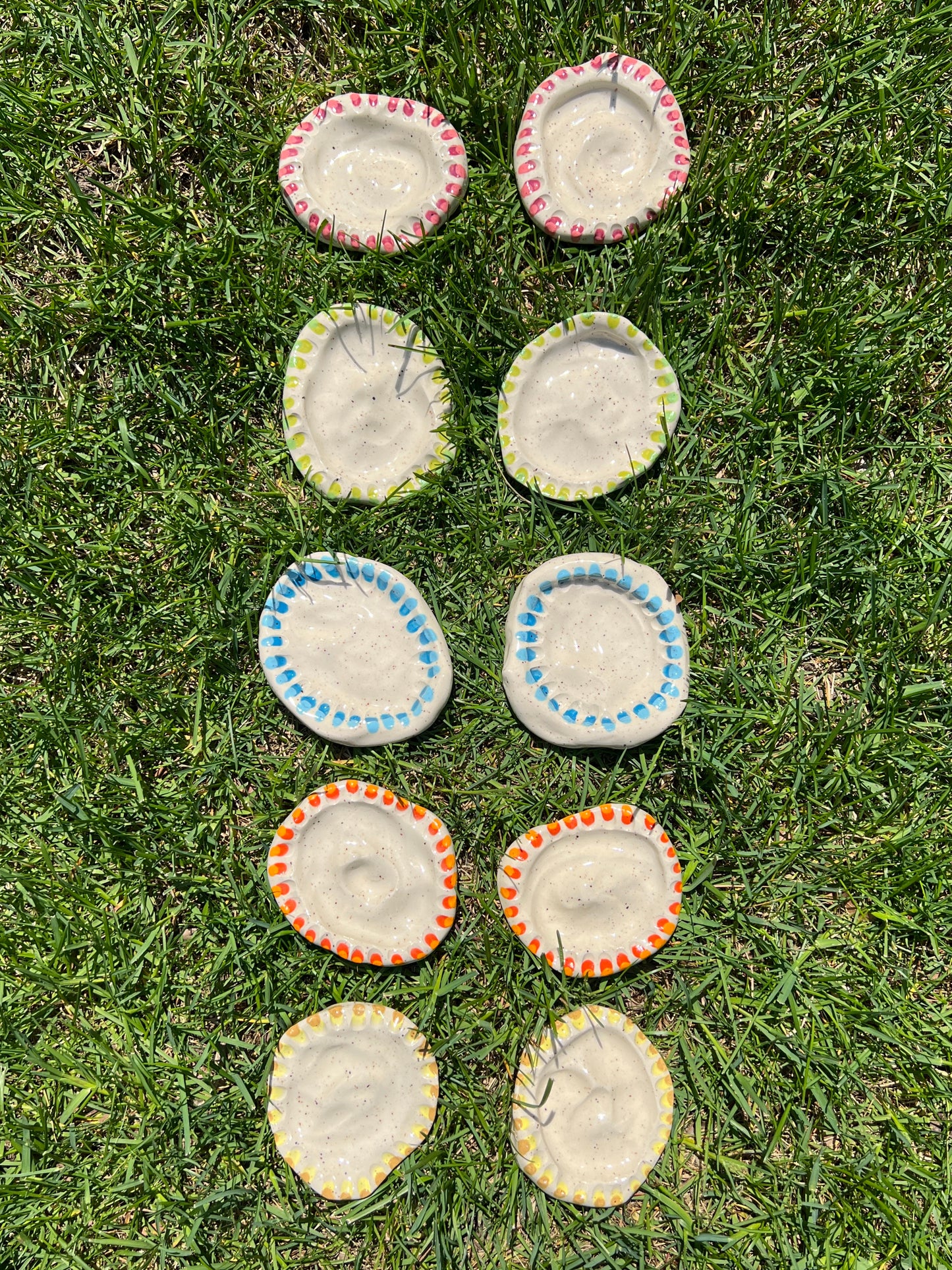 Grooved Blotchy Spotted Dish Matching Set