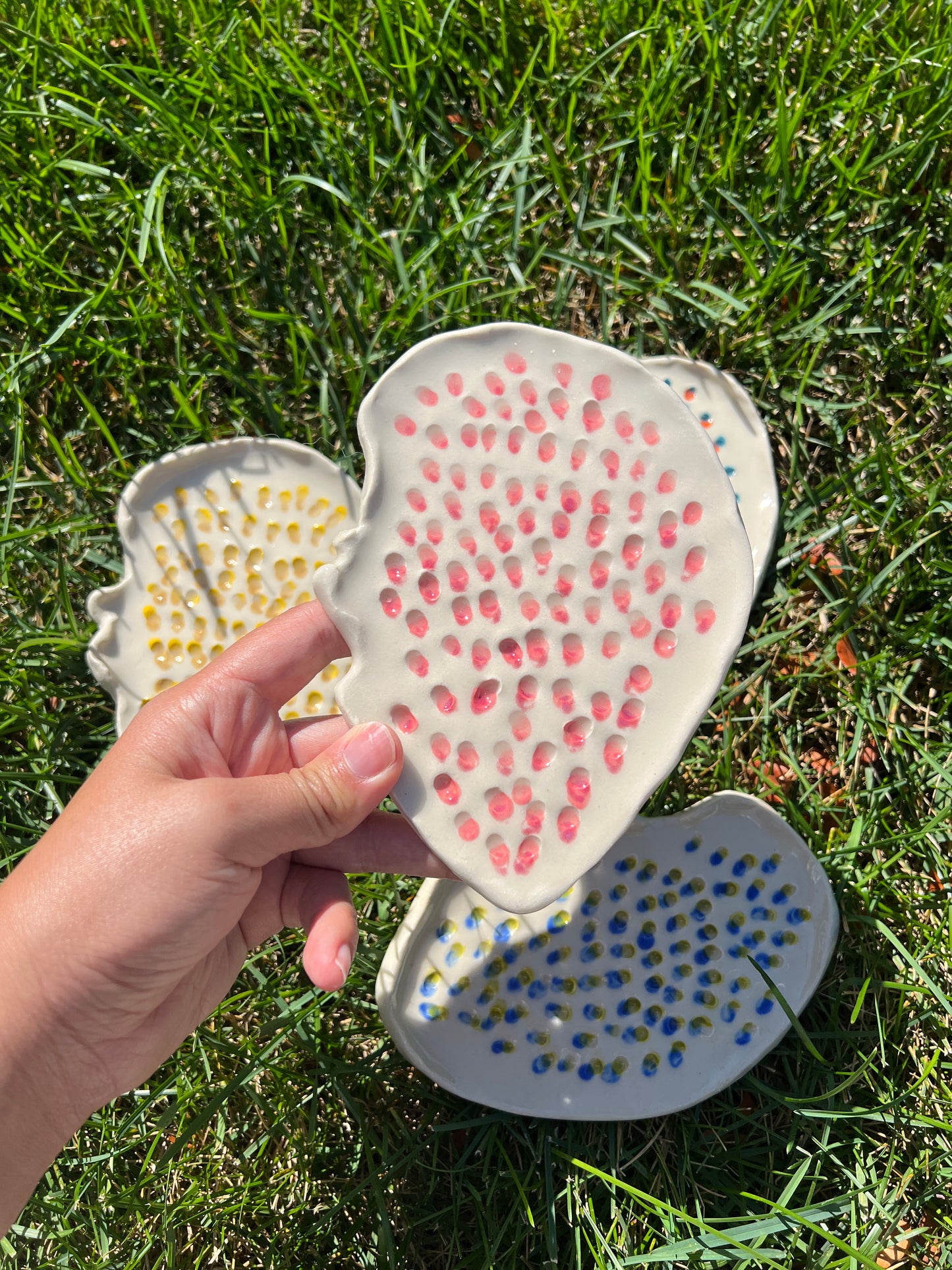 Pink & Red Trypophilia Oyster Plate