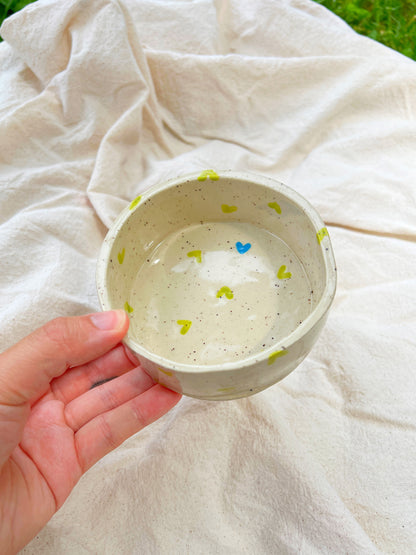 Green Apple Hearts Pet Bowl