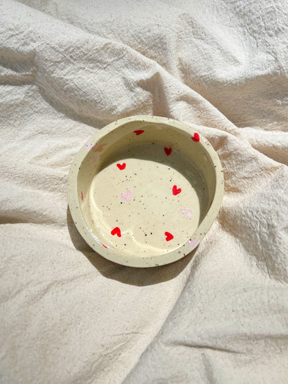 Red Hearts Pet Bowl