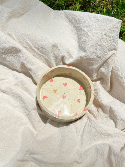 Pink Hearts Pet Bowl