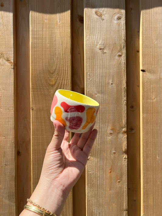 Yellow Multicolour Blobby Cup