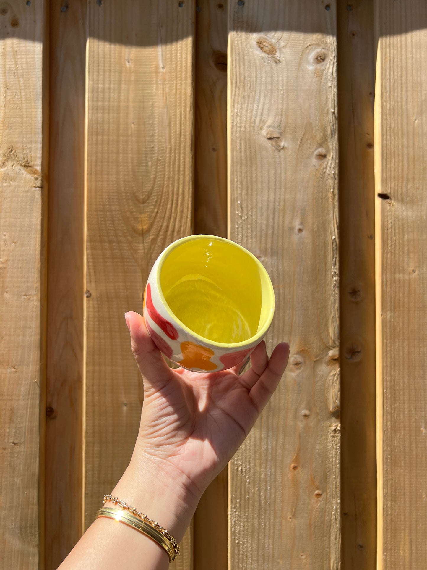 Yellow Multicolour Blobby Cup