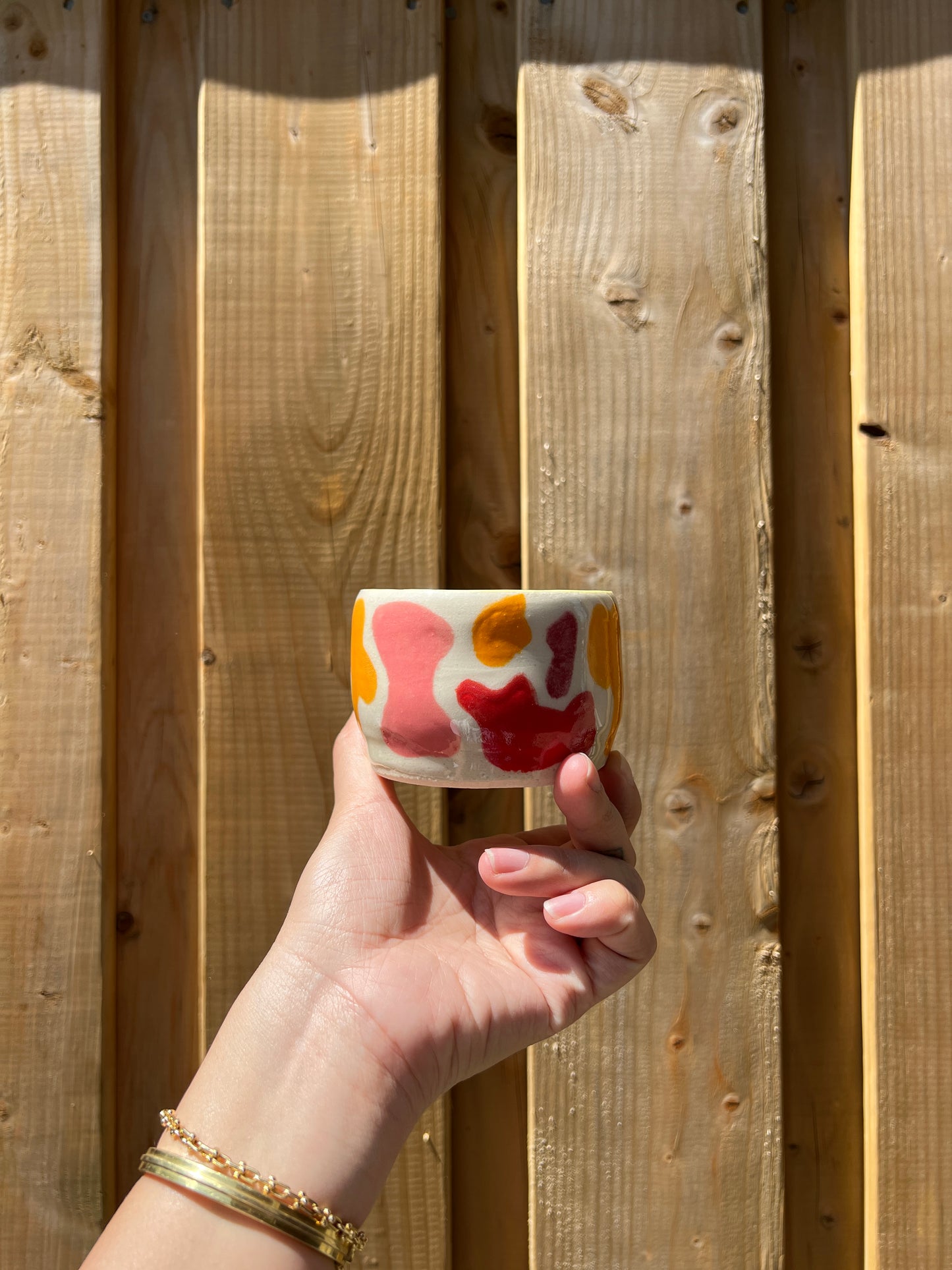 Yellow Multicolour Blobby Cup