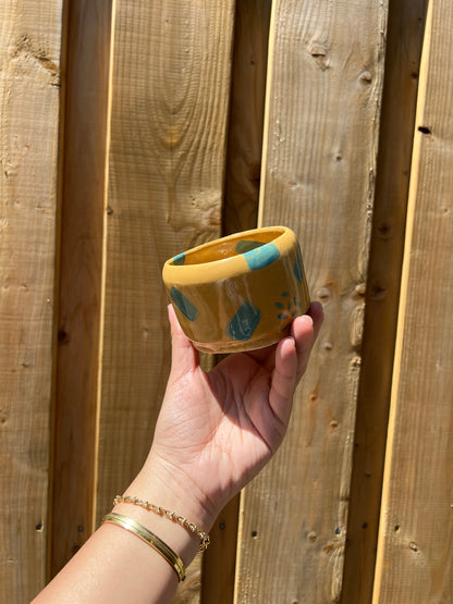 Tan & Teal Matcha Cup