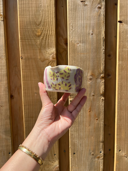 Purple & Yellow Pastel Bowl With Matching Mini Bowl *2 Pieces*