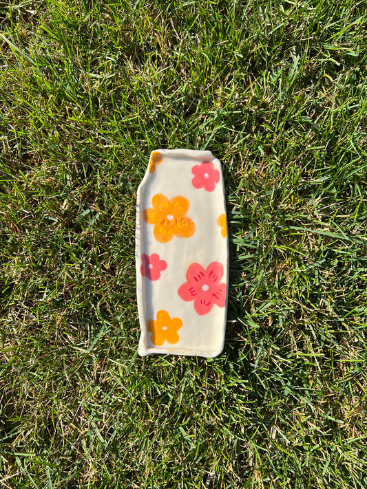 Flower Pink & Orange Juicy Carton Dish