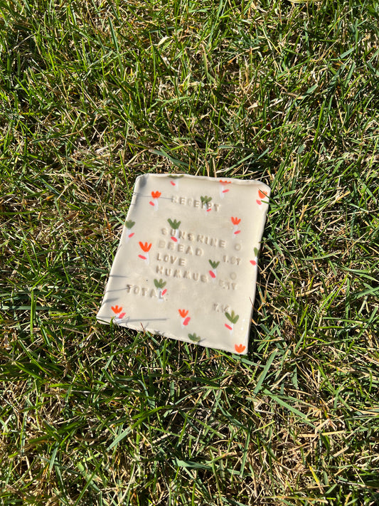 Sunshine, Bread, Love & Hummus Tulip Receipt Dish