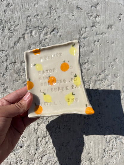 Orange, Lemonade, Sun & Water Receipt Dish