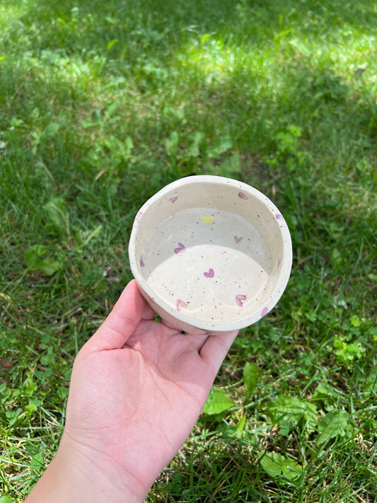 Purple Hearts Pet Bowl