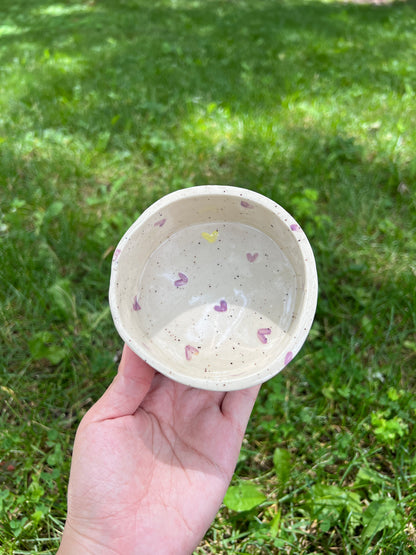 Purple Hearts Pet Bowl