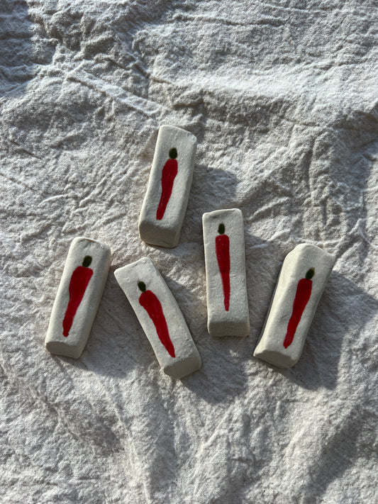 Red Chilli Pepper Veggie Ceramic Eraser